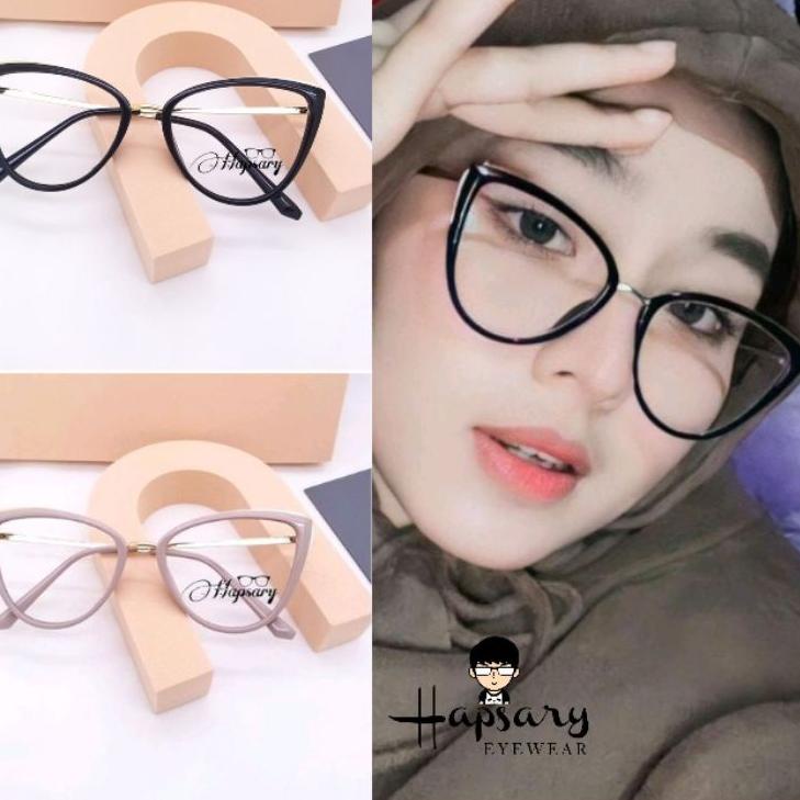 Sale Terbatas KACAMATA MINUS FRAME CAT EYE 3002 FREE LENSA ANTI RADIASI KOMPUTER | KACAMATA WANITA |