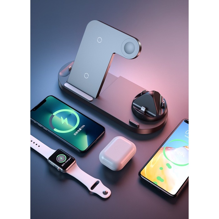 XENA Wireless Charging Dock Station 6 in 1 Android Apple Multi Charge