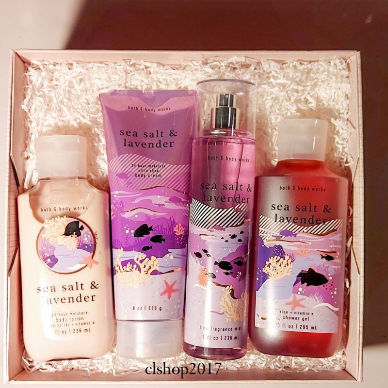 BBW SEA SALT &amp; LAVENDER GIFT SET PAKET BATH &amp; BODY WORKS