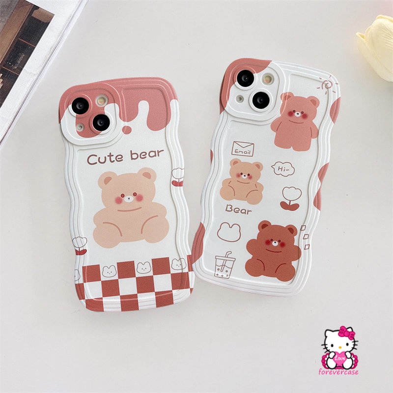 Soft Case Motif Kartun Beruang Kecil Tahan Banting Untuk iPhone 11 12 13 14 Pro MAX 7 8 Plus XR 6 6s 14 Plus X XS MAX SE 2020