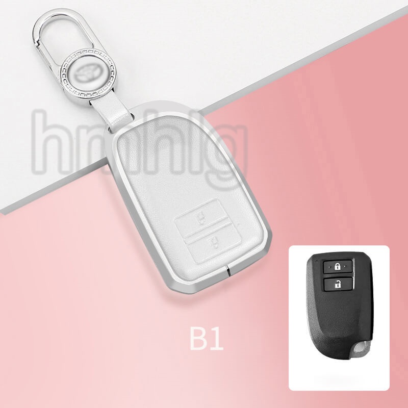 [Tersedia] Untuk Cover Kunci Mobil Toyota Vios Yaris Aluminium Alloy Kulit Keyless Remote Smart Key Casing