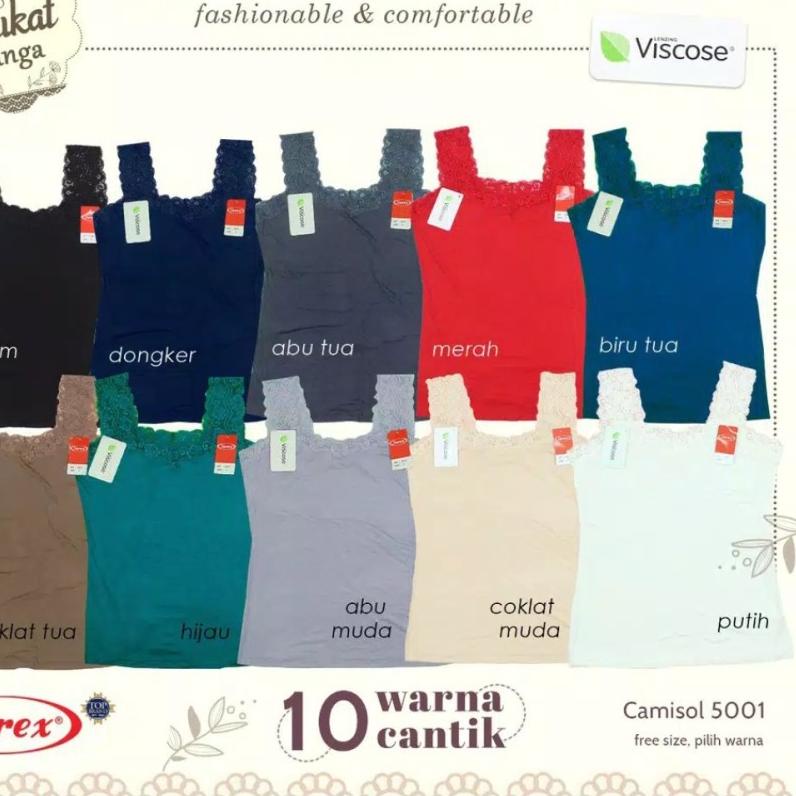 SALE✅atasan tank top singlet tanktop camisol sorex 5013 5011 5001 renda dan polos tali lebar|SQ9