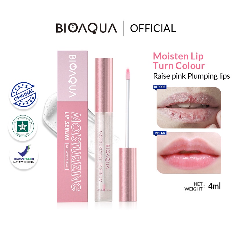 BISA COD BIOAQUA Moisturizing Lip Serum 4ml Pink Alami Lip Balm Bibir Pelembab Bibir Lip Gloss Lip Oil Lip Care Pemerah Bibir Serum Bibir Untuk Bibir Hitam RUMAH CANTIK 354