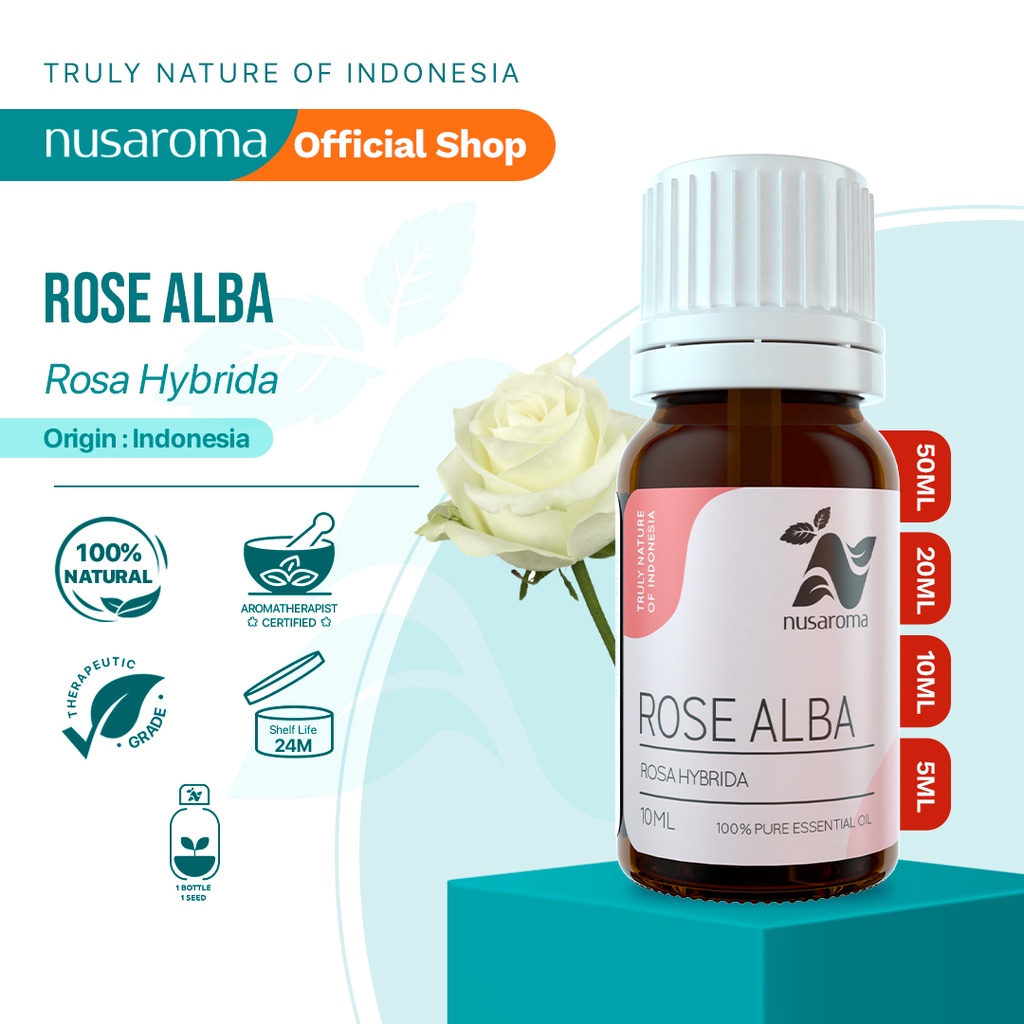 Nusaroma Rose Alba Essential Oil - 100% Pure &amp; Therapeutic Essential Oil