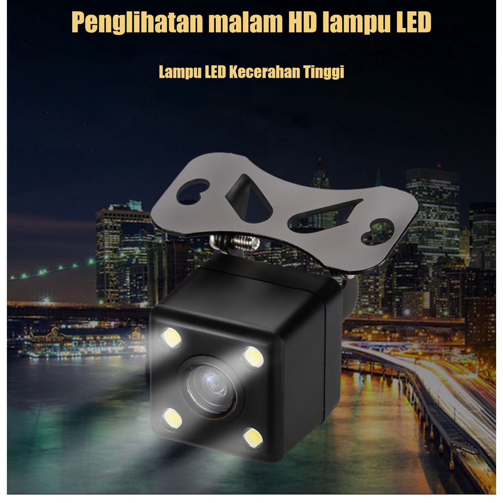 (ada stok, dikirim dari jakarta)kamera mundur kamera mundur 12LED universal parkir mobil dengan LED kamera（kabel video 6m + kabel daya 1m）