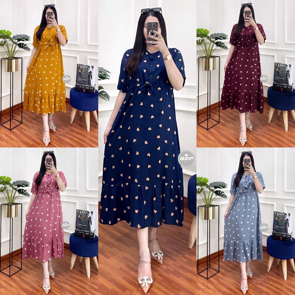 Daster Wanita Rayon Grade A Busui Resleting Depan Baju Tidur Daster Kekinian