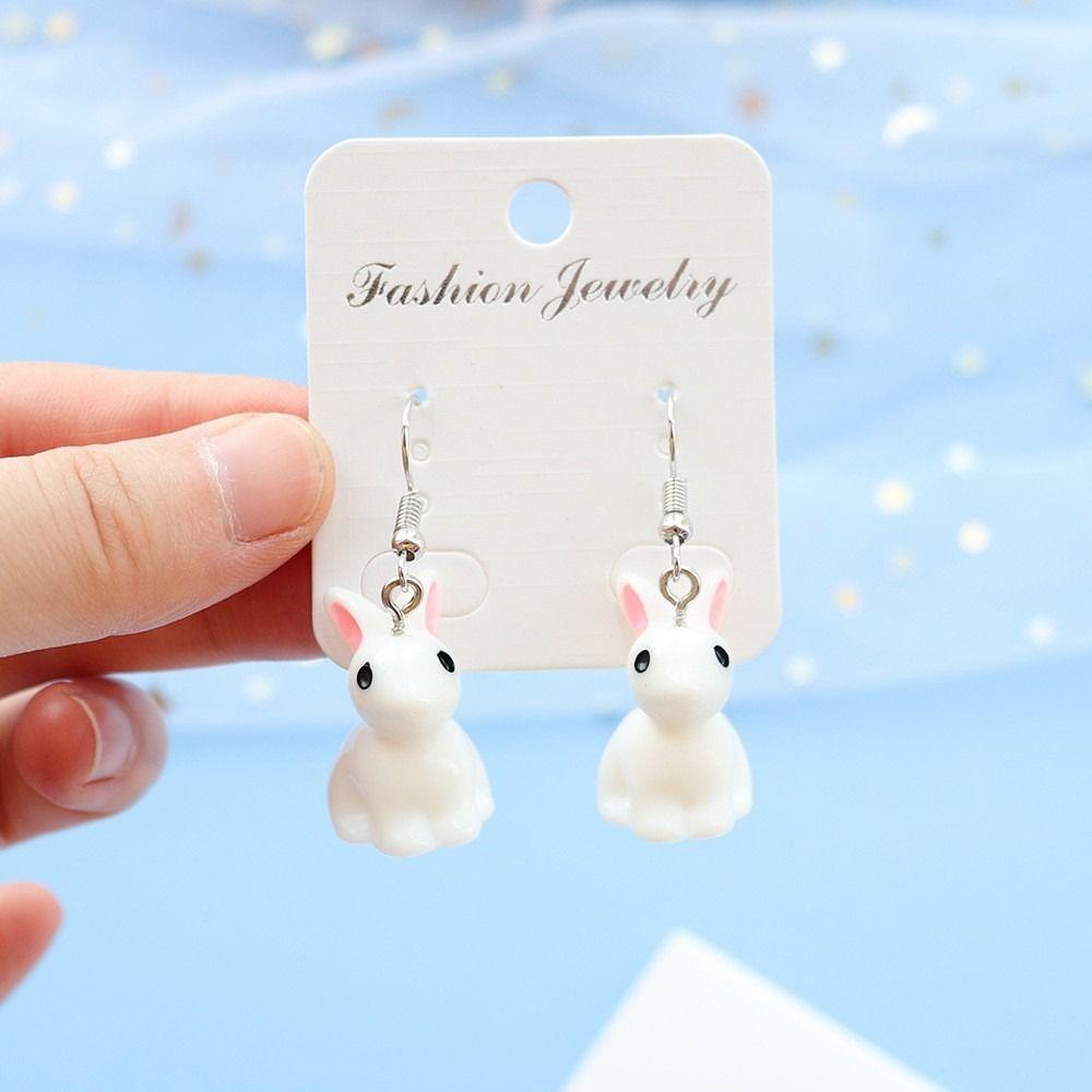 Mxbeauty Rabbit Drop Earrings Trendy Fashion Kreatif Hewan Earwear Hadiah Tahun Baru Anting Gaya Korea