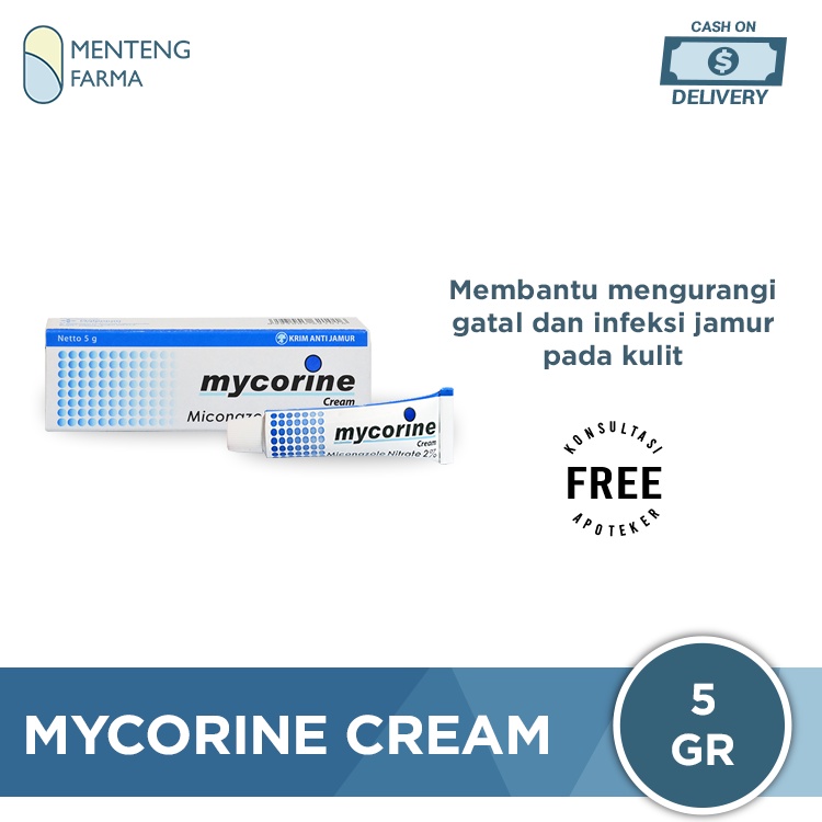 Mycorine Cream 5 Gr - Salep Gatal Jamur, Panu, Kurap, Kutu Air