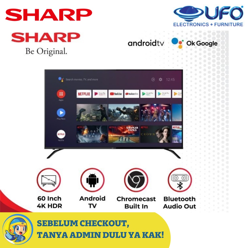SHARP 4TC60DK1X LED 4K 60 inch Tv Android TV