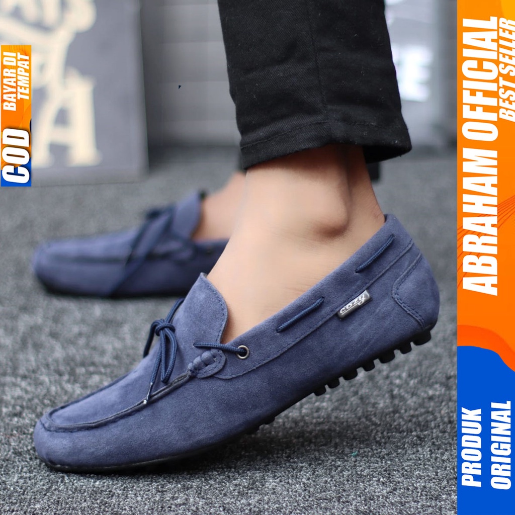 Sepatu Casual Slip On Pria Santai Kerja Kantor Hitam Abraham Rennes