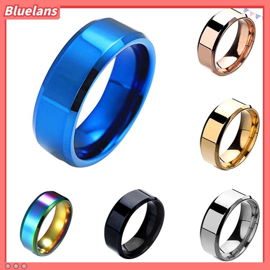 Bluelans 1 Pc Ring Unisex Stainless Steel Mirror Lightweight Finger Ring