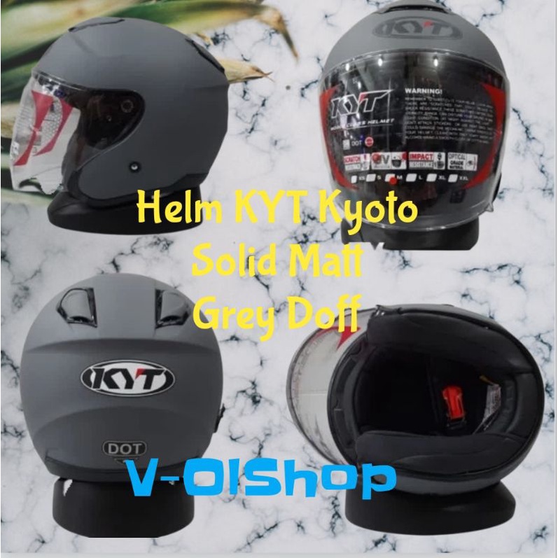 Helm KYT Kyoto Solid Grey Doff