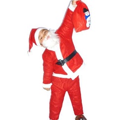 4-12 Tahun full set kostum santa claus flanel costume natal anak christmas oldman cosplay xmas