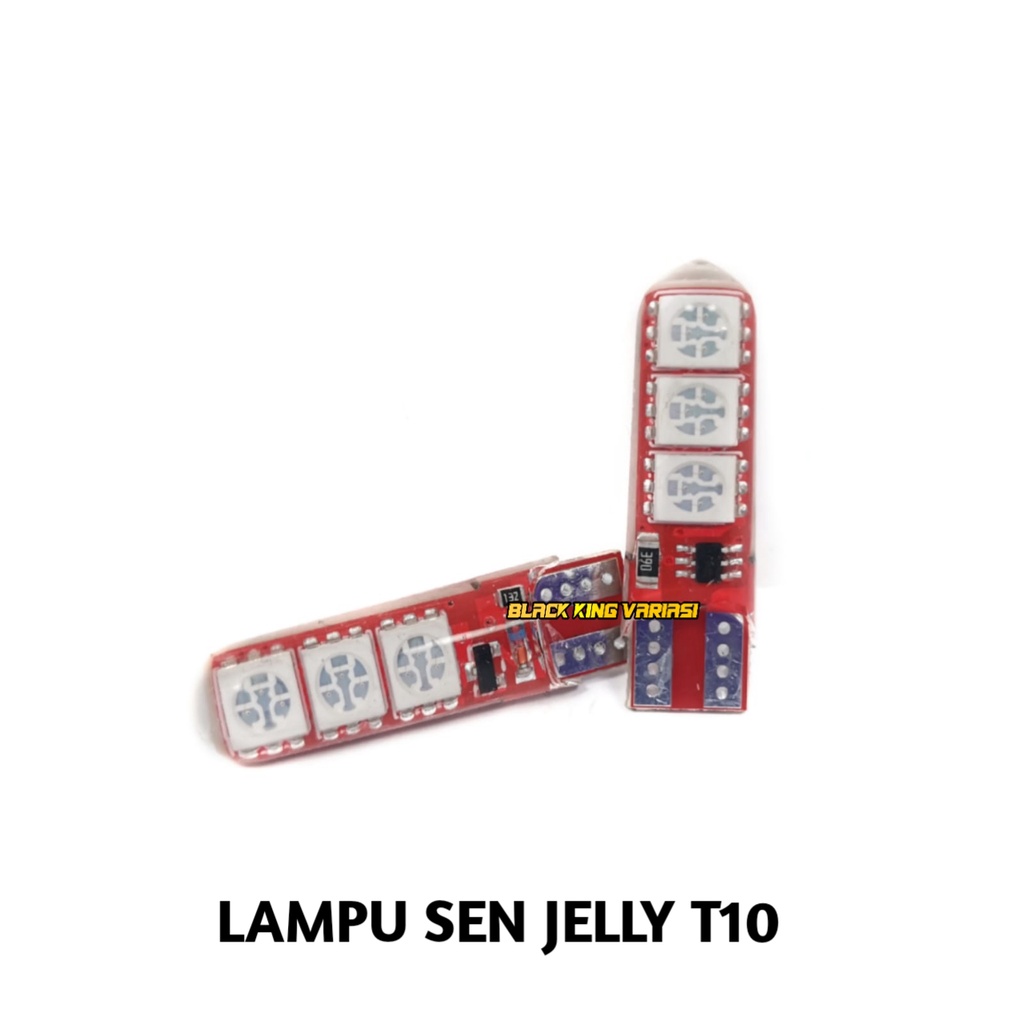 Lampu Jelly 6 Mata Strobo Lampu Sen 6 Mata Crystal Flash Lampu Senja T10 Gel Jelly 6 Titik Sein Plat Kedip LED