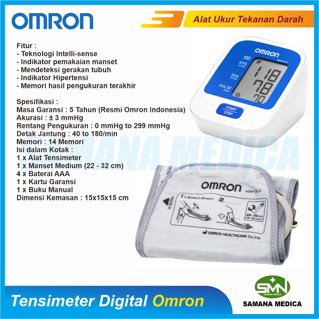 Tensimeter OMRON HEM-8712 Alat Ukur Tekanan Darah Auto Promo Murah