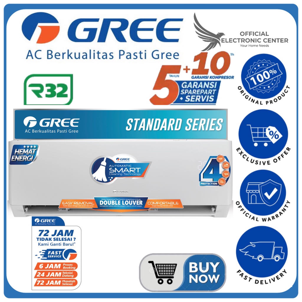 AC GREE 1 PK STANDARD GWC-09MOO5S 09MOO5 FROZEN POWER COOLING AC 1PK GREE