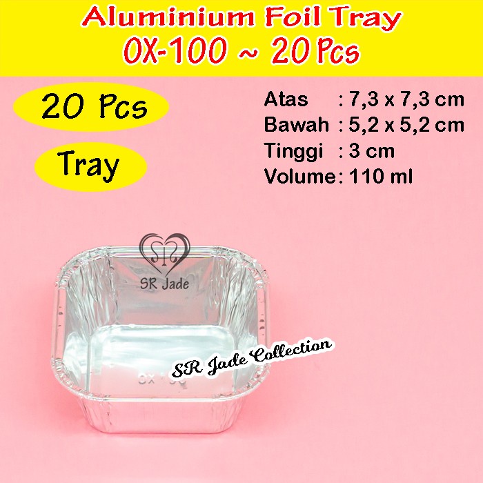 Aluminium Foil Tray Ox100 Alumunium Foil Cup Ox 100 Ox-100 Tutup Mika