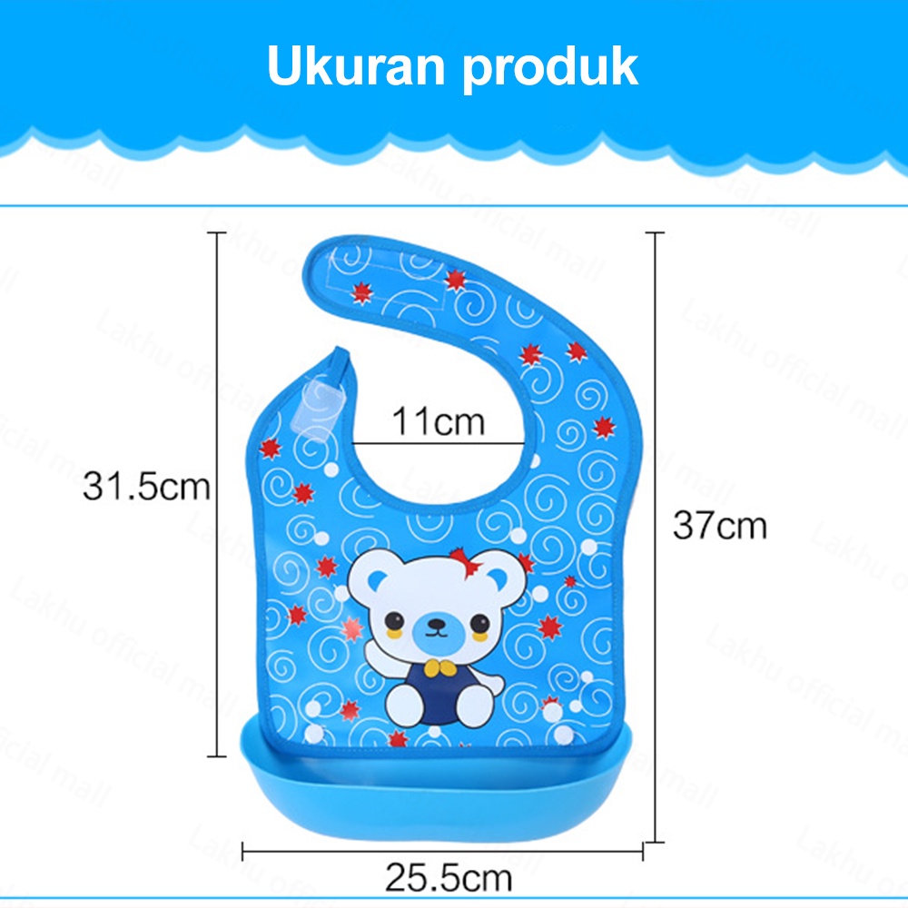 Lakhu slabber silikon bayi celemek makan bayi anti air/slaber bib bayi
