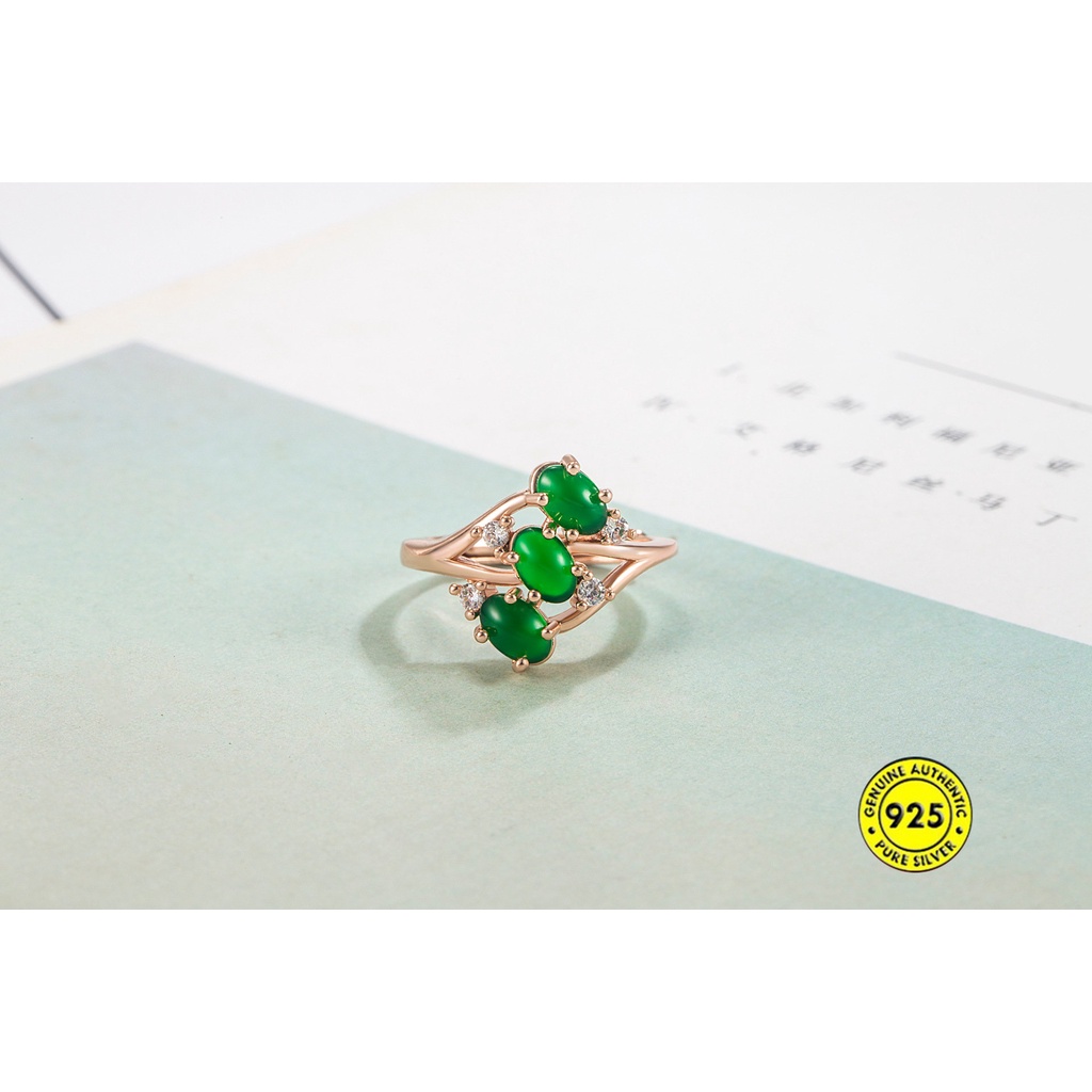 Sansheng III Cincin Batu Giok Hetian Seri U1157