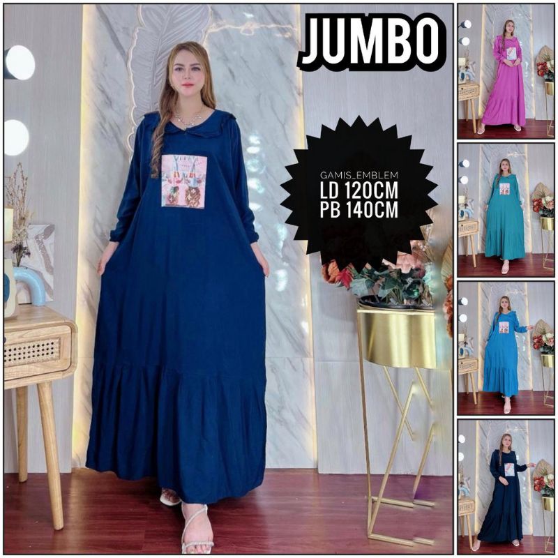 GAMIS EMBLEM NOORA JUMBO ld 120 RAYON SUPER POLOS REMPEL SUSUN 3