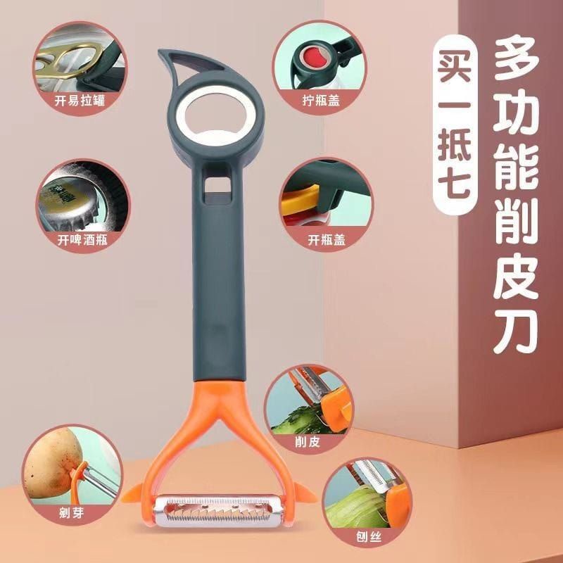 MJ88 PENGUPAS KULIT BUAH DAN PEMBUKA TUTUP BOTOL MULTIFUNGSI 7 IN 1 SUPER MURAH