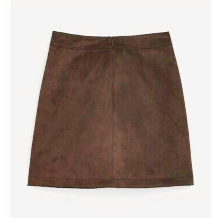 Loft faux suede mini skirt in dark brown