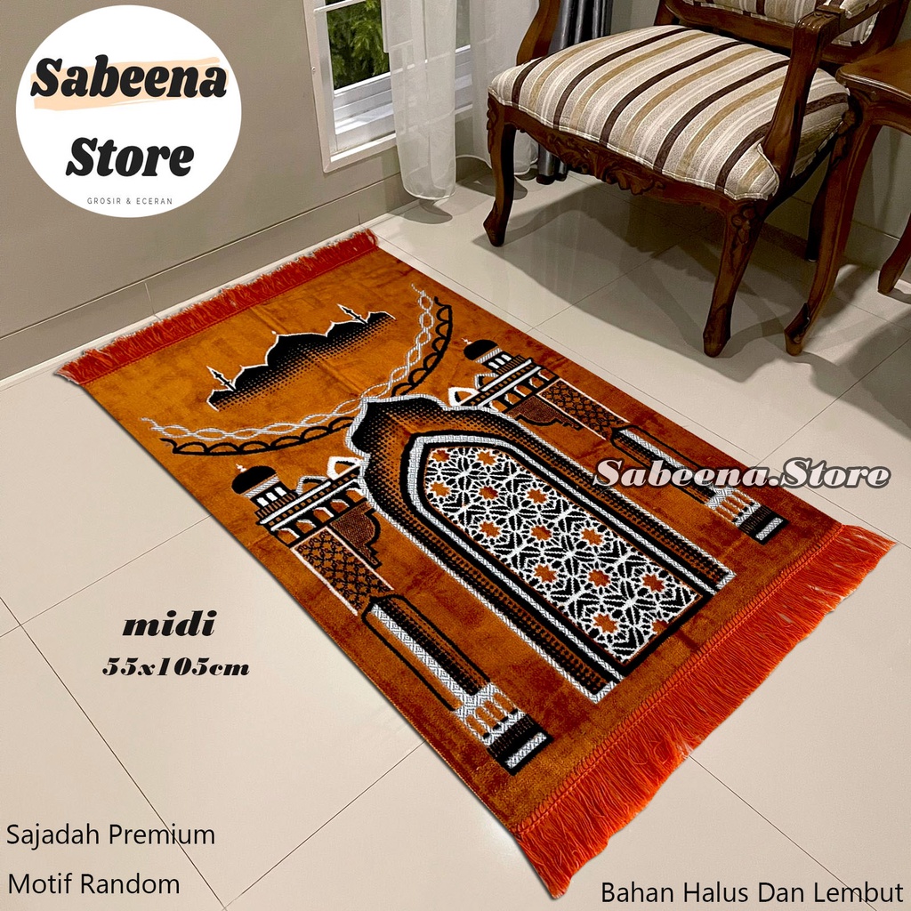 Sabeena Store - Turki Exclusive Motif Kiswah Midi Ukuran 55 cm x 110 cm Bahan Tebal Perlengkapan Sholat Sejadah Bisa COD
