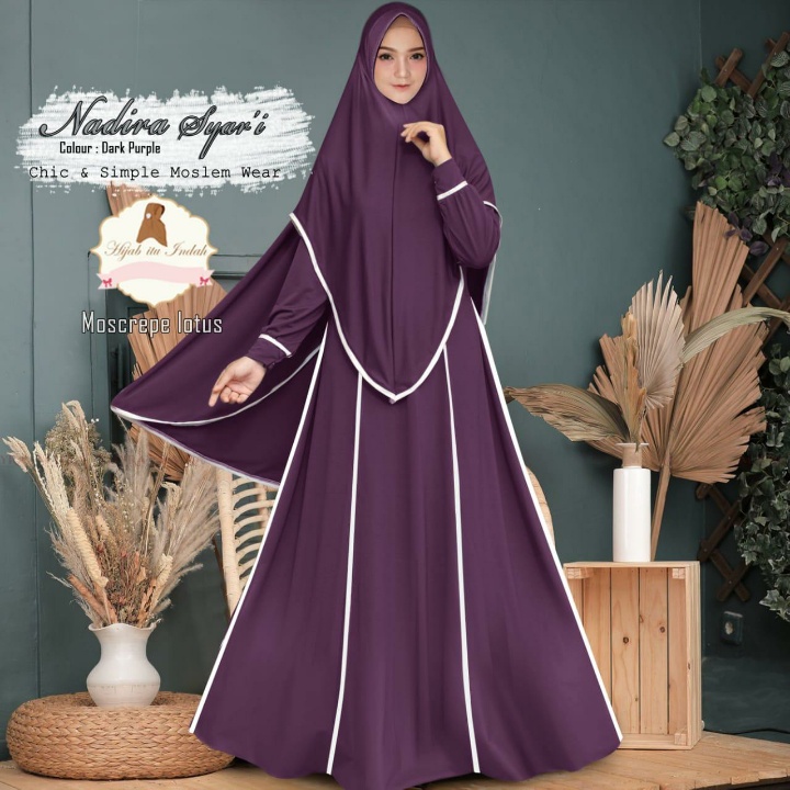 LD 110-140 Gamis Brokat Jumbo NADIRA Baju Pesta Brukat Big size XXXL Polos Mewah