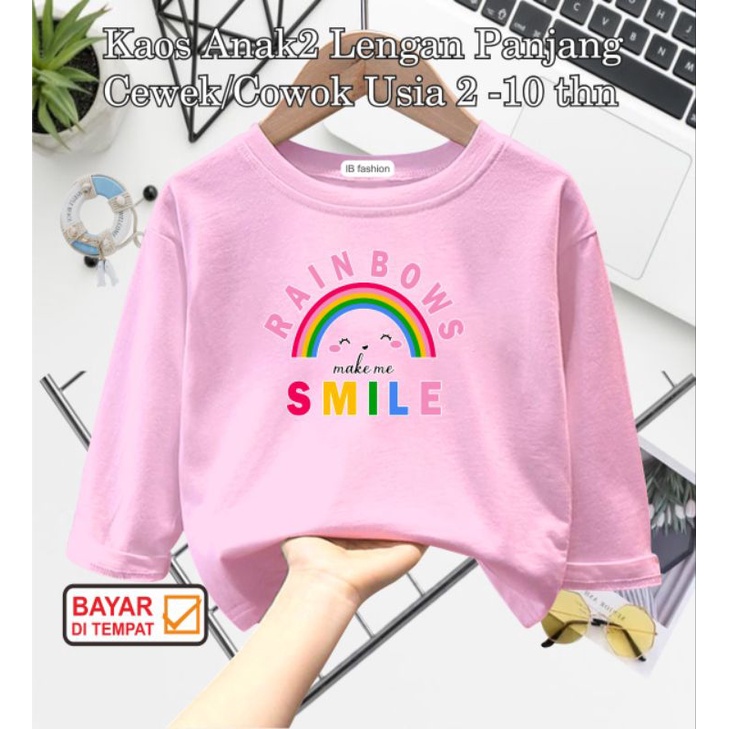 ((IB))KAOS ANAK UNISEX PANJANG/RAINBOW DIGITAL SABLON