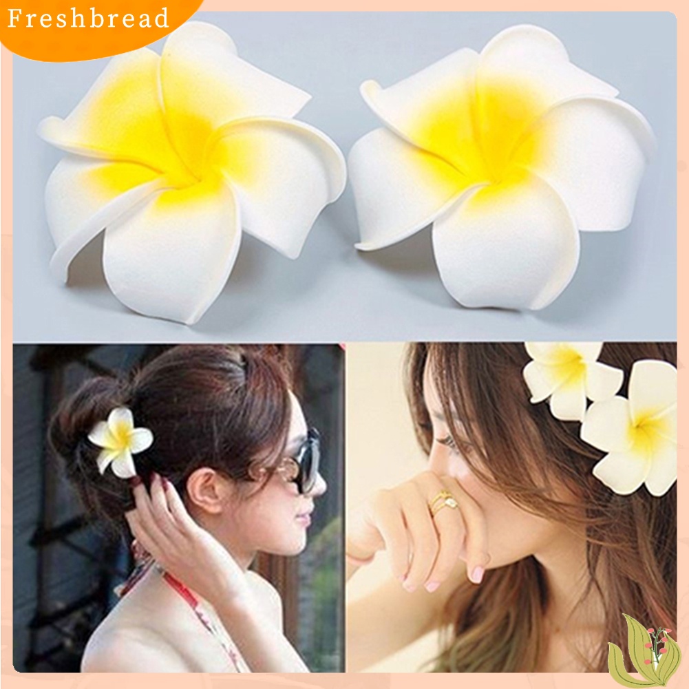 (Fresh) 2pcs Jepit Rambut Wanita Bentuk Bunga Plumeria Hawaii Bahan Busa Untuk Pesta Pernikahan