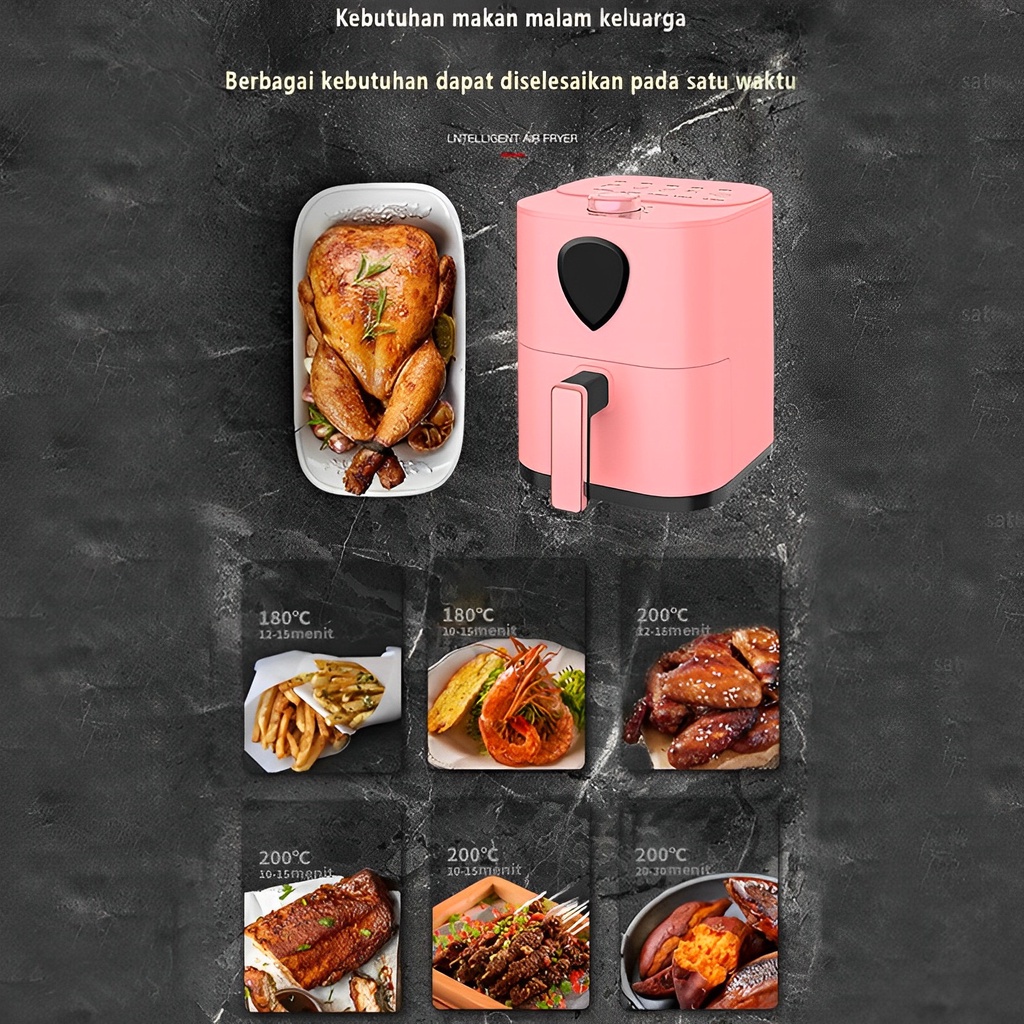 KAISA VILLA Air Fryer Low Watt 5L 650W Pink