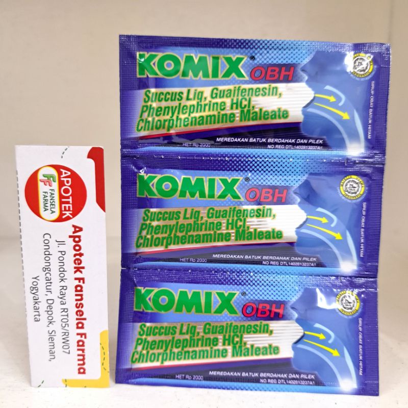 Komix sachet komix batuk kering berdahak komix obh jahe peppermint jeruk nipis dijual per 1 sachet