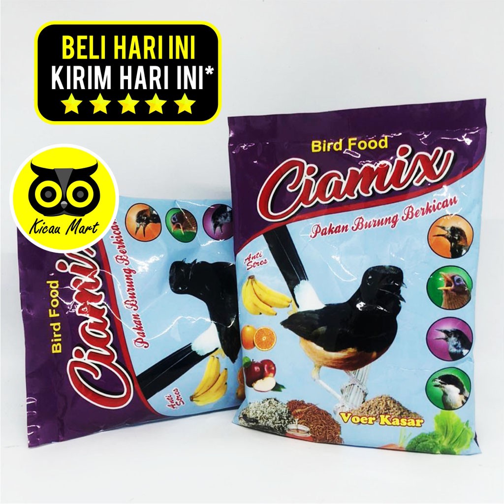 VOER KASAR CIAMIX PAKAN MAKANAN BURUNG MURAI KACER PUR PELET HIGH PROTEIN JANGKRIK ULAT KROTO VOERKS