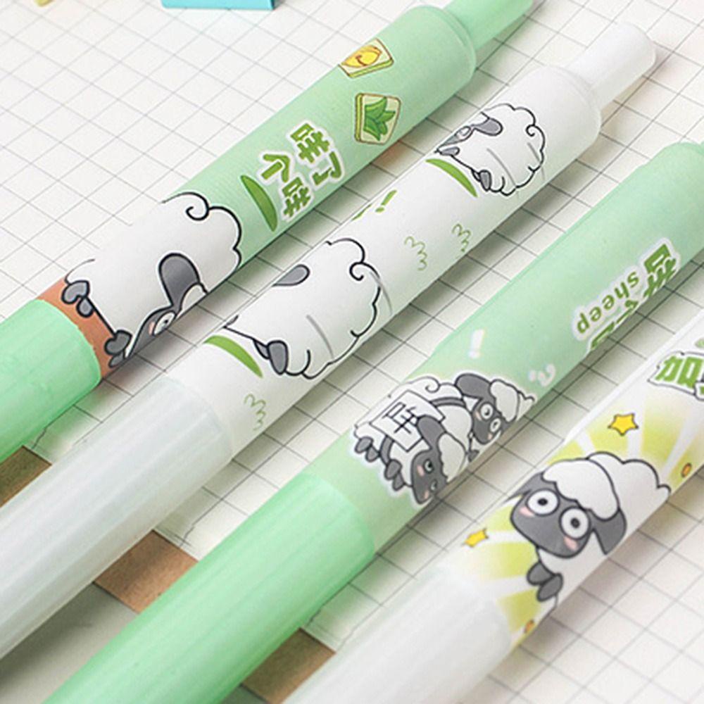 R-flower 6PCS/Set Pulpen Gel Alat Tulis Kartun Pocket Pen Signature Pen