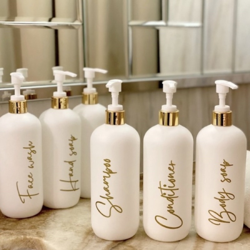 BOTOL PUTIH 500ML N24 GOLD EDITION AESTHETIC BOTTLE REFIL REFILL PUMP LOTION GOLD 500 ML HDPE PUTIH KAPUR WADAH
