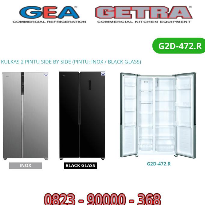 Kulkas Gea G2D-472 Black / Inox Side By Side Murah G2D-472