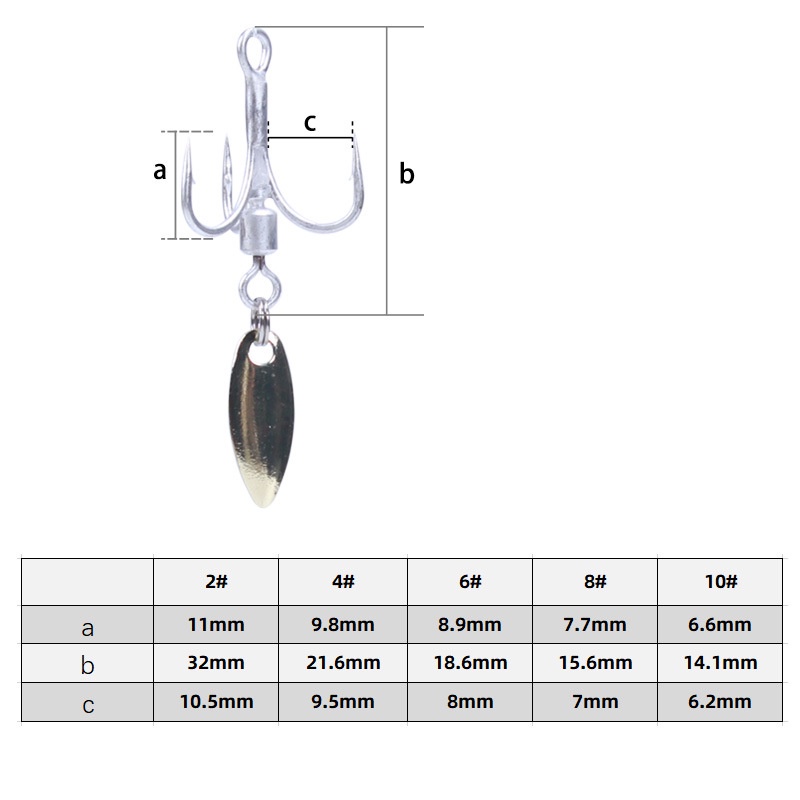 4pcs Kail Pancing Treble Dengan Willow Blade Spinner Pengganti Untuk Ikan Trout Bass Air Tawar / Asin / Perak