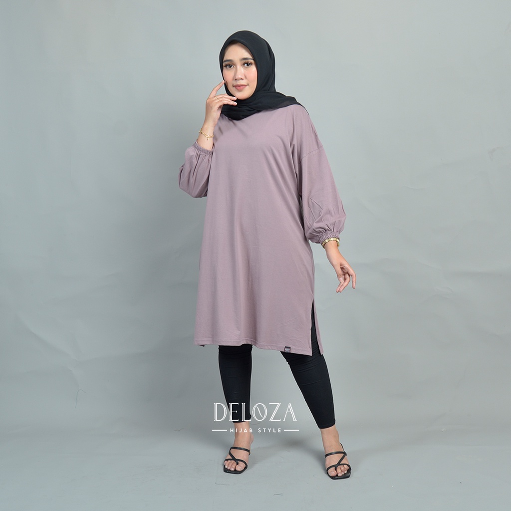 Tunik Oversize Polos Tangan Balon Jumbo