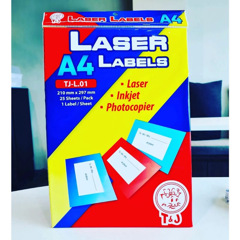 

STICKER LABEL T&J UKURAN A4 LASER (A4 LEBEL)