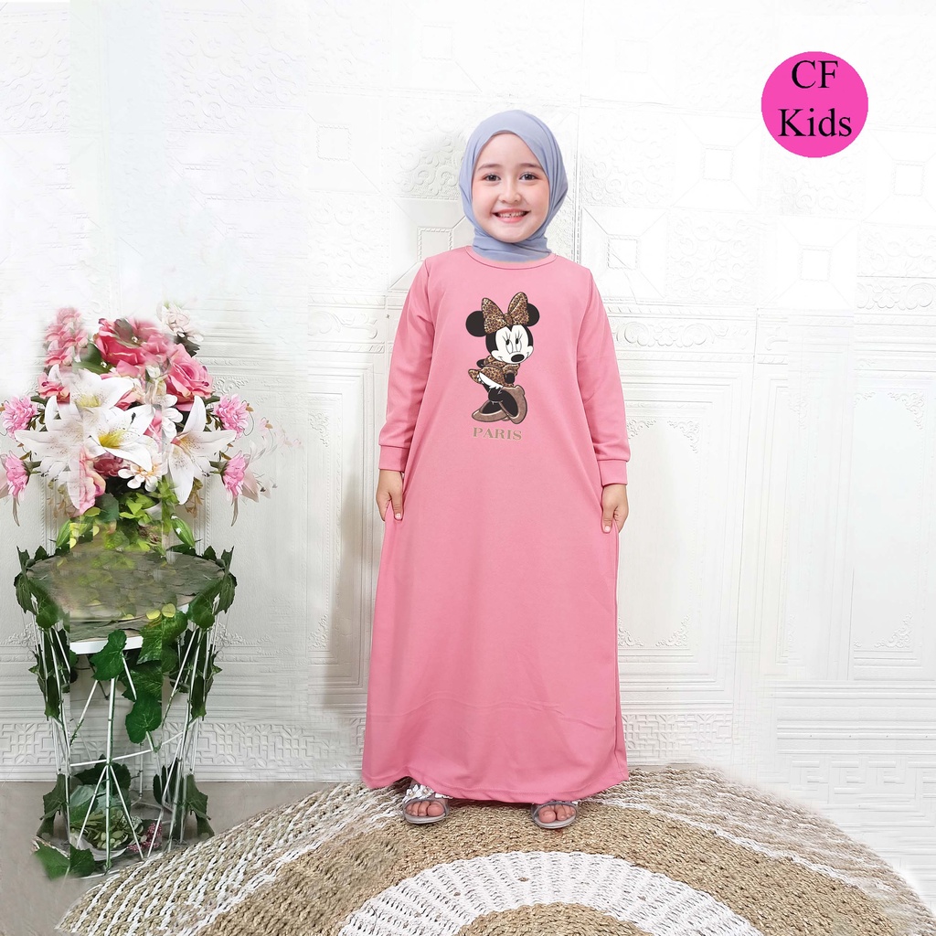 Gamis Anak Perempuan DTF Leopard Miniie CF Kids