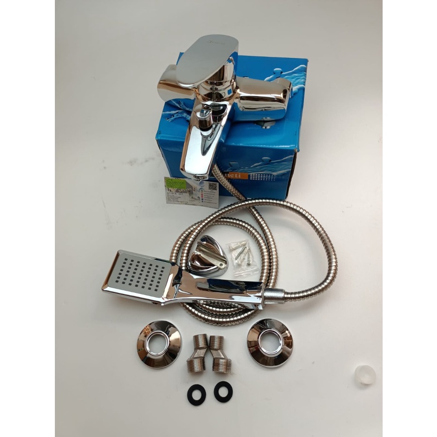 KERAN PANAS DINGIN  BATHTUB MIXER FULLSET WITH HAND SHOWER JENETI