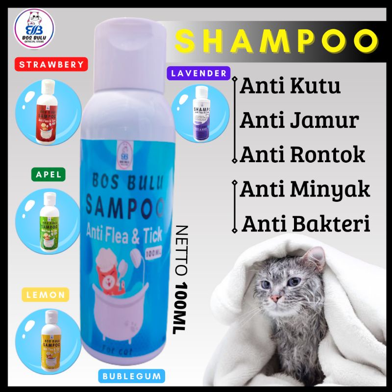 sampo anti kutu jamur bulu rontok kucing 100ml