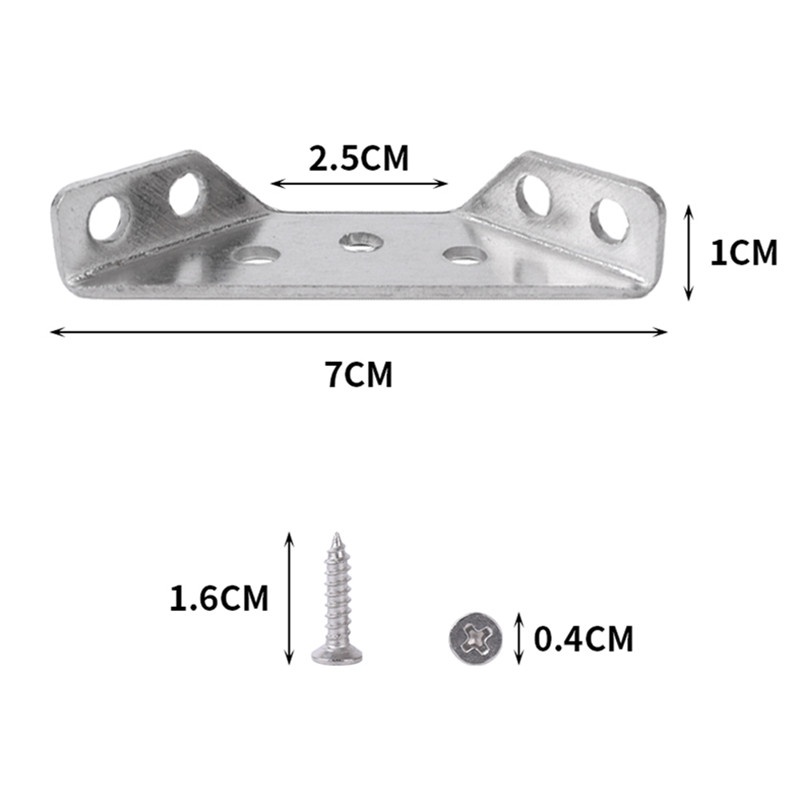 Bracket Konektor Sudut Furniture Universal Bentuk Segitiga Bahan Stainless Steel