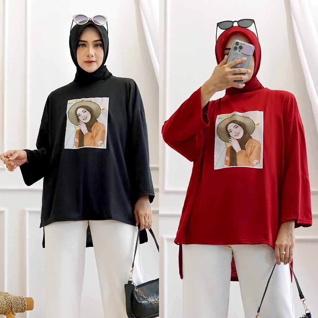 GR ATASAN OVERSIZE KAOS BASIC VIRAL HIJAB SR552