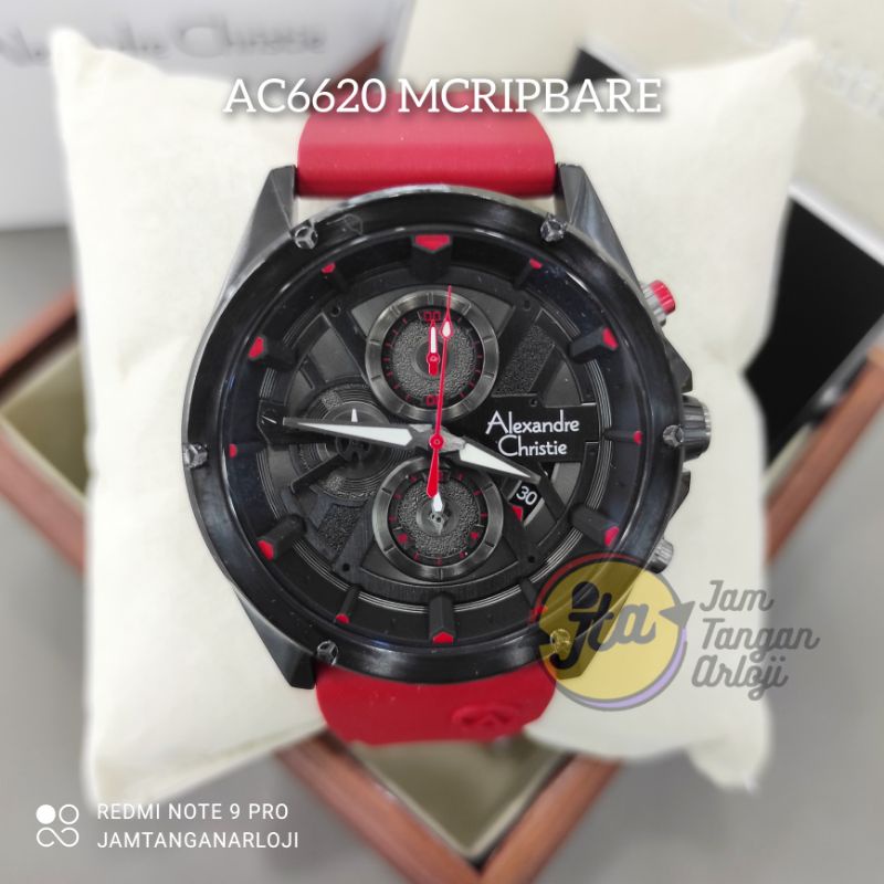 New Alexandre Christie AC 6620 Jam Tangan Pria AC6620 Ori MCRIPBARE Red