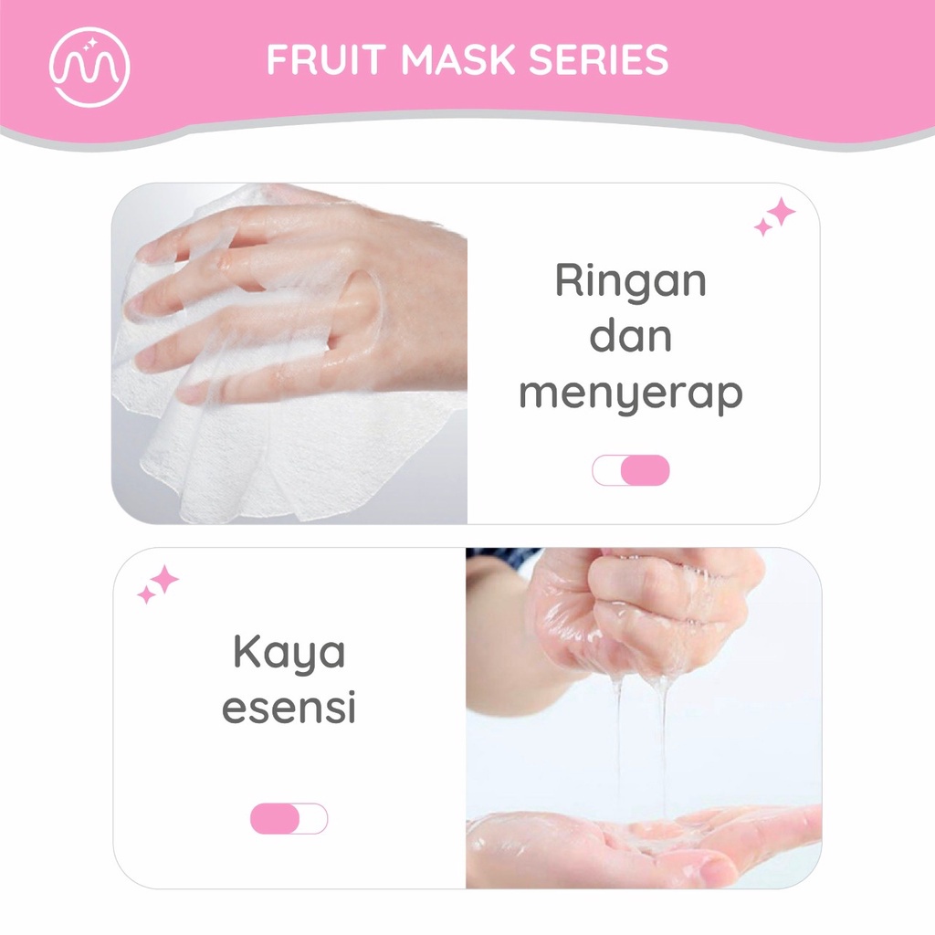 MINIPINK Sheet Mask  Mini Pink Fruit Mask Series Masker Wajah MP001