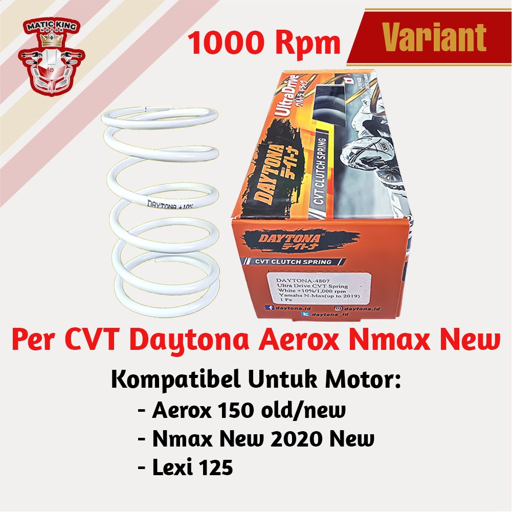 Per CVT Nmax Aerox Lexi New 155 B65  DAYTONA Racing 1000 RPM