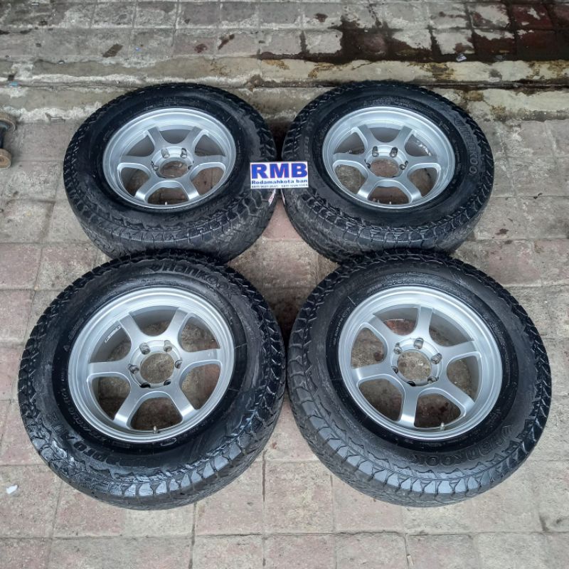 VELG SECOND MOBIL TE37 RING 18 HOLE 6X139 + BAN TOYO COCOK BUAT PAJERO PRADO FORTUNER