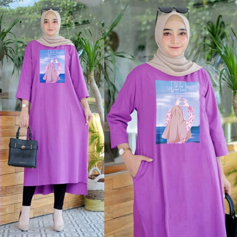 FF LONG TUNIK HIJAB COLABORATION TUNIK WANITA TERBARU