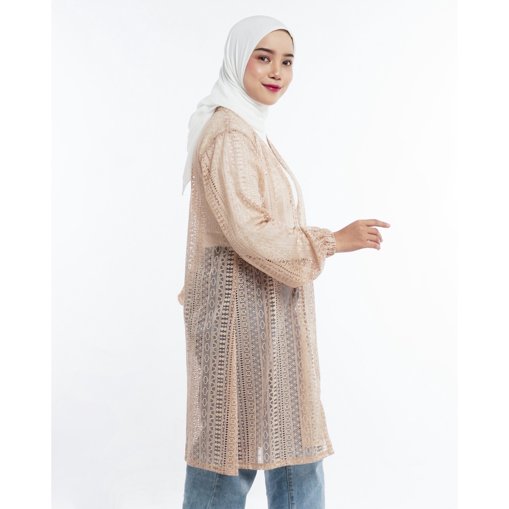 Cardigan Brokat Lengan Panjang atasan outher untuk baju wanita perempuan terbaru